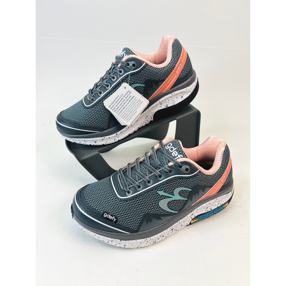 Gravity Defyer Mighty Walk Womens 7.5 Gray Pink VersoShock Sneakers TB9024FGP